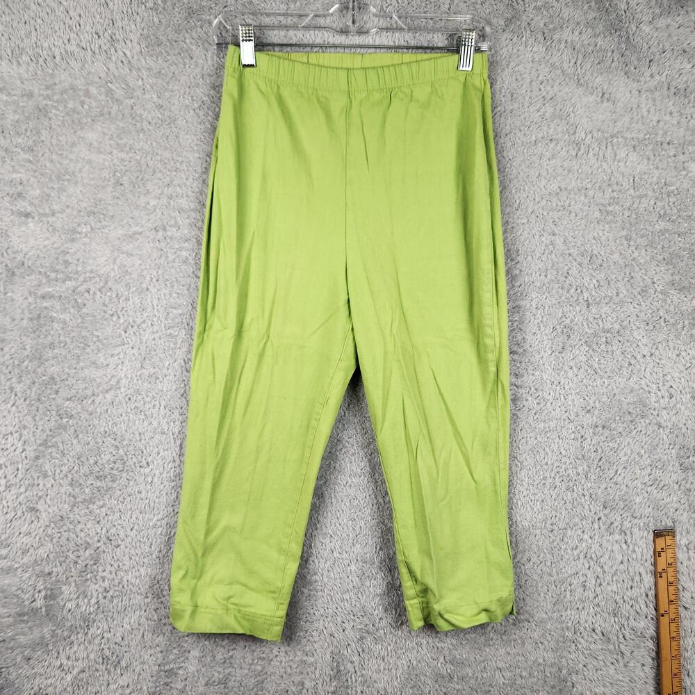Vintage Denim & Co Pants Womens Small Green Capri Knit Stretch USA Straight 90s